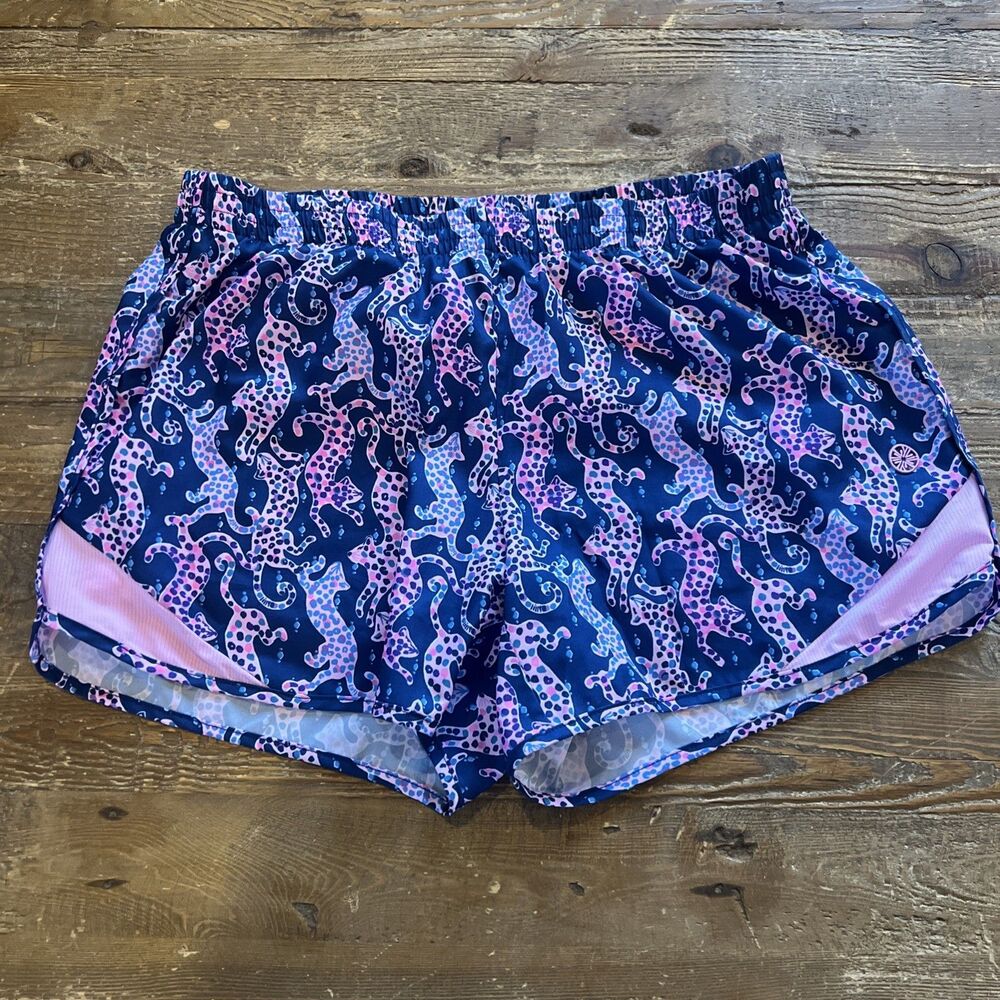 Lilly Pulitzer Luxletic Short Women XS Ocean Trail Short Oyster Bay Navy Catwalk